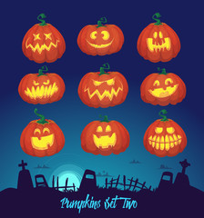 Set pumpkins for Halloween