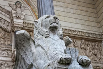 Stickers pour porte Monument Lyon - Fourvière - Lion de Juda
