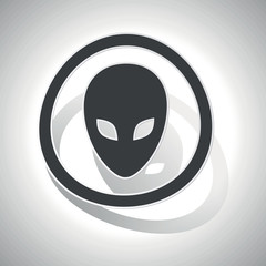 Alien sign sticker, curved