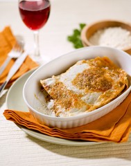 Lasagne in baking dish