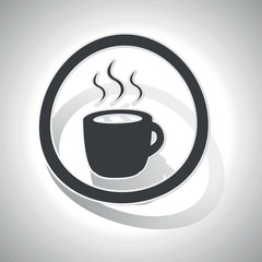 Hot drink sign sticker, curved