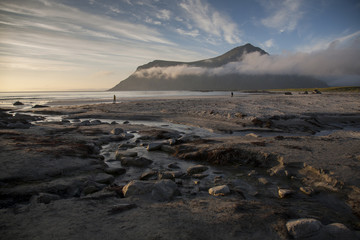 Obraz premium Sandstrand bei Ramberg, Lofoten, Norwegen