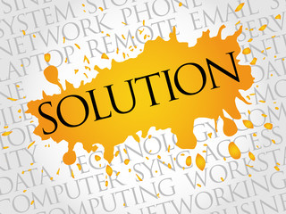 Solution word cloud concept