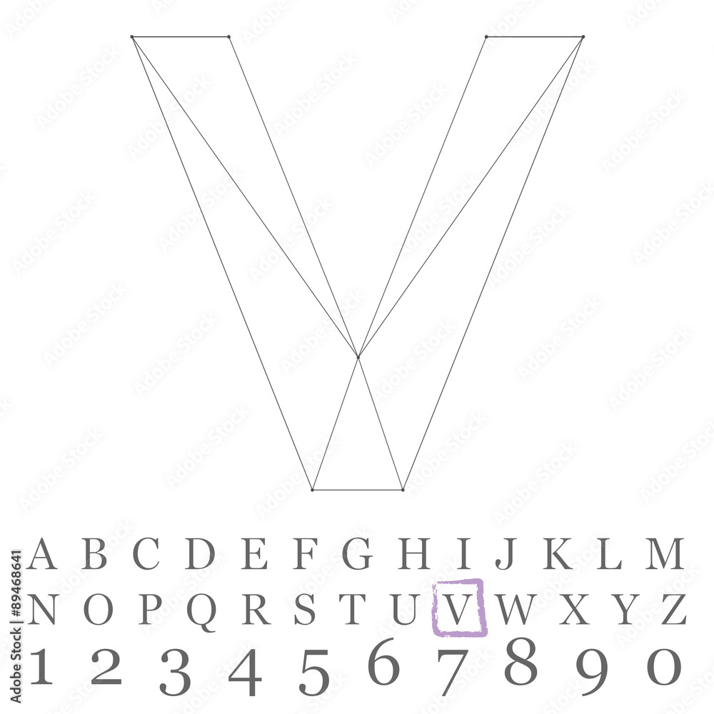 Poster vector low poly numbers font. polygon number alphabet. vector