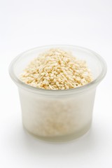 Sesame seeds in glass