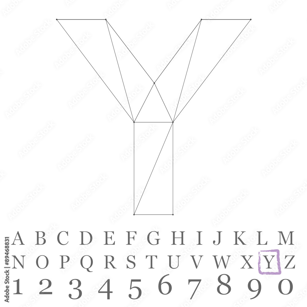 Poster vector low poly numbers font. polygon number alphabet. vector