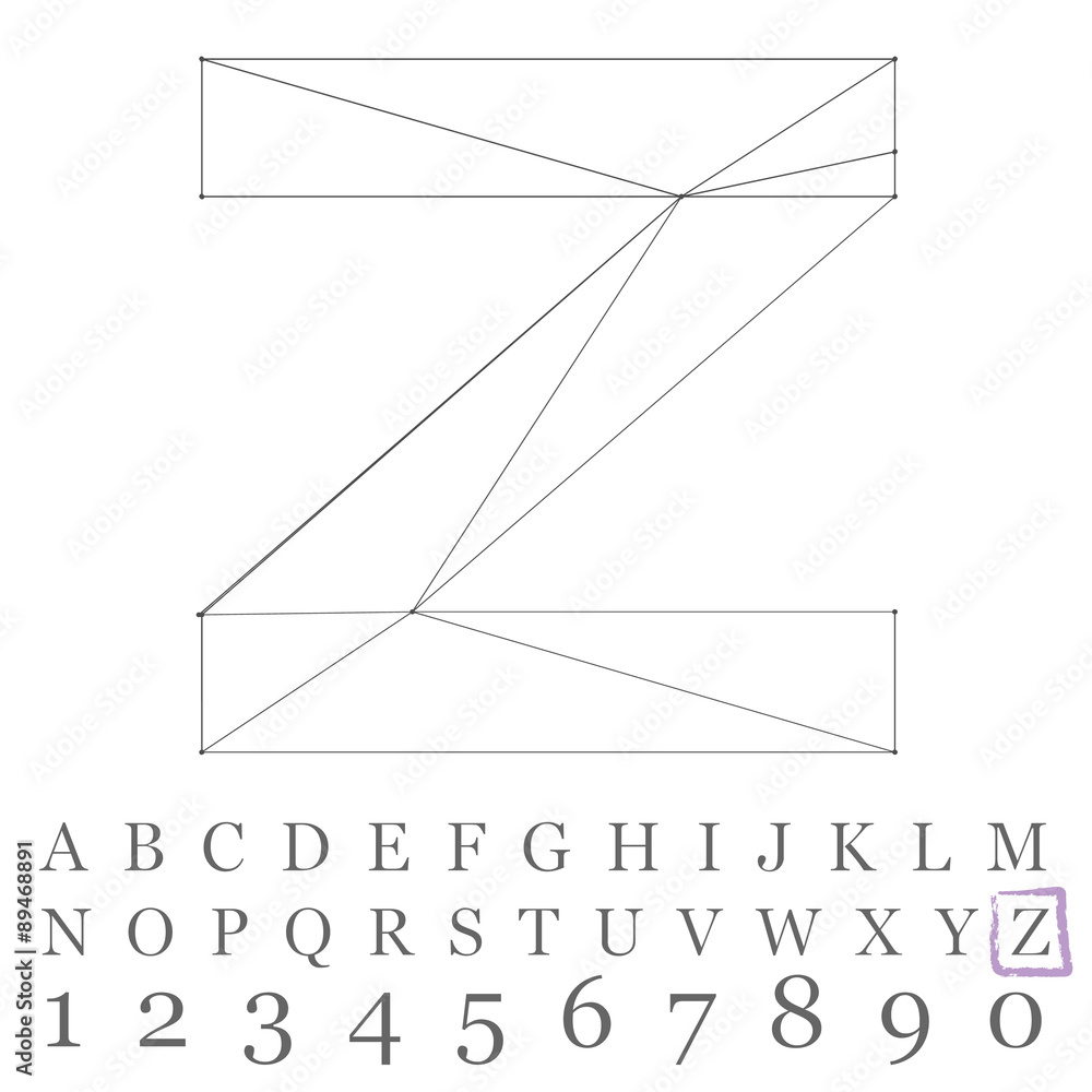 Poster vector low poly numbers font. polygon number alphabet. vector