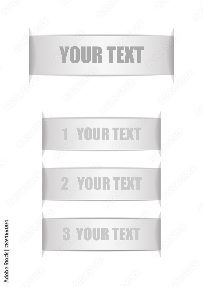 Poster vector : silver labels with space for text on white background