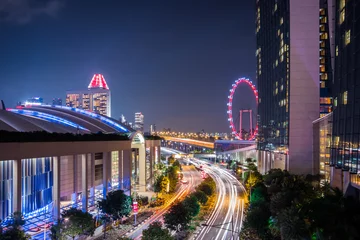 Papier Peint photo autocollant Singapour Marina Bay Sand Hotel at night, Singapore.