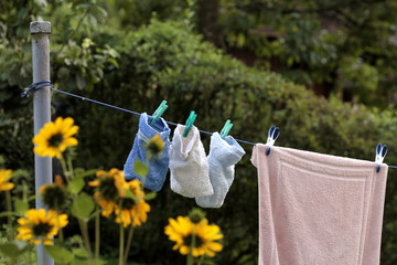 wäsche auf der leine