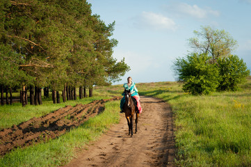 Fototapeta premium Horsewoman riding.