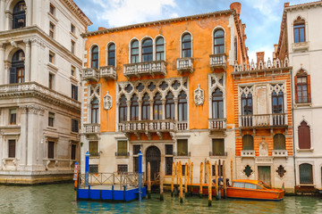 Fototapeta na wymiar Palazzo Cavalli-Franchetti on Grand canal, Venice