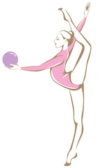 Rhymmic gymnast with a ball
