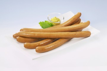 Bockwurst sausages with mustard