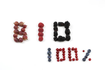 Bio 100% written with fruits