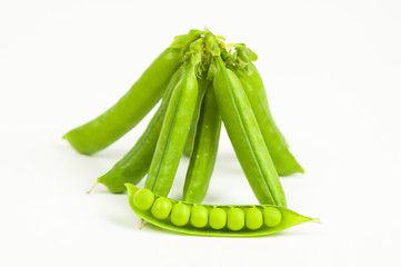 Organic peas in the pod