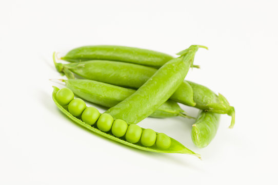 Organic peas in the pod
