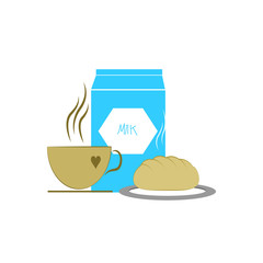 milk illustration over color background
