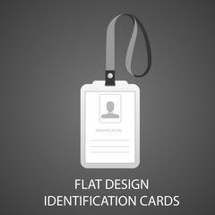 identification card with a photo pass in the flat style