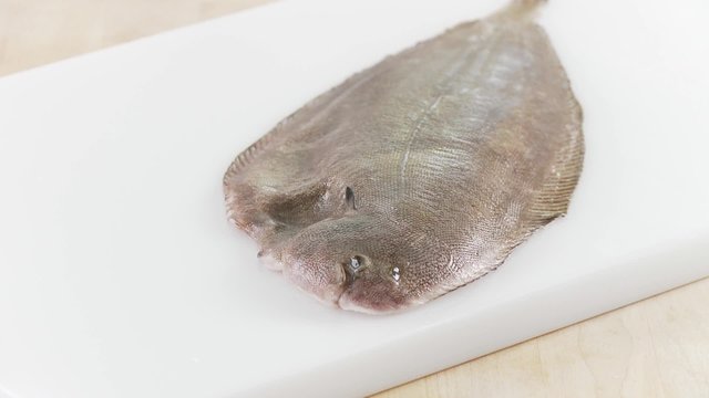 A sole on a chopping board