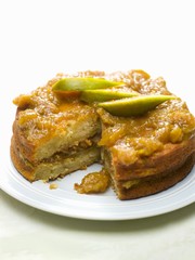 Fig cake, a piece removed