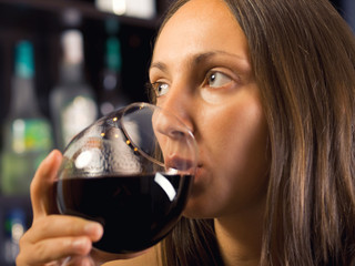 Woman with a drink