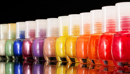 Rainbow of nail polish