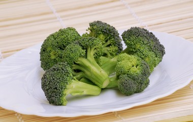 Broccoli florets on plate