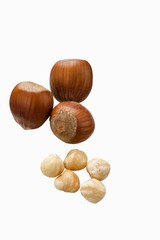 Hazelnuts, shelled and unshelled