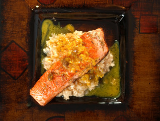 Salmon with capers sauce
