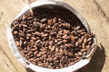 Fototapeta premium Sack of cocoa beans