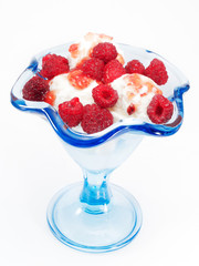 Vanilla Ice Cream With Raspberries
