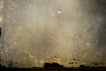 dirty glass with water vapor condensation drops, grunge backgrou