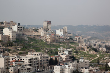 Fototapeta na wymiar Skyline of Bethlehem, CIRCA Feb. 2015