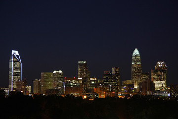 Obraz premium Charlotte City Skyline at Night