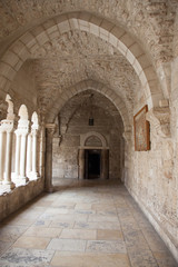 Arches and walkway in the Church of the Nativity, Bethlehem, Israel