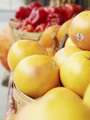 Fresh Grapefruits at a Market