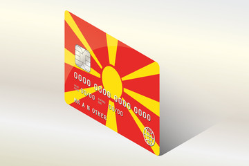 3D Isometric Flag Illustration of the country of  Macedonia