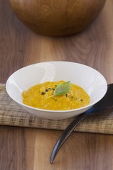 Pumpkin soup with basil