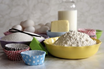 Ingredients for cupcakes