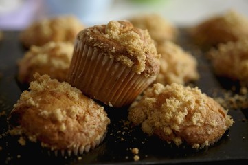 Cupcakes topped with crumbles