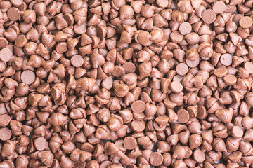 Closeup view of chocolate chips.