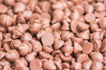 Closeup view of chocolate chips.