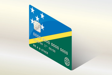 3D Isometric Flag Illustration of the country of  Solomon Island
