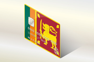 3D Isometric Flag Illustration of the country of  Sri Lanka