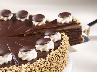 A sliced Parisienne cake