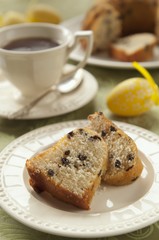 Bundt cake with chocolate chip for Easter