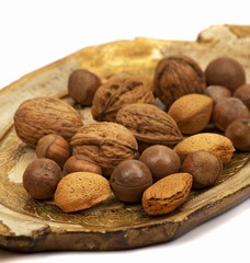 Various nuts on a tray