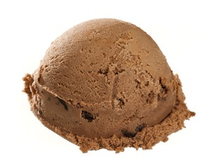 Scoop of chocolate ice cream, close-up