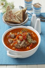 Goulash soup with bread